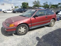 Honda salvage cars for sale: 1990 Honda Civic CRX DX