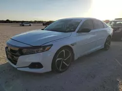 Salvage cars for sale at San Antonio, TX auction: 2021 Honda Accord Sport SE