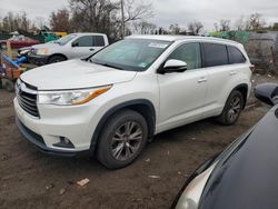 Toyota Highlander salvage cars for sale: 2014 Toyota Highlander XLE