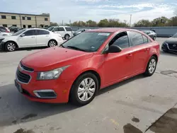 Salvage cars for sale at Wilmer, TX auction: 2015 Chevrolet Cruze LS