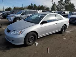 Vehiculos salvage en venta de Copart Denver, CO: 2005 Honda Civic DX VP