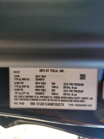 2022 Tesla Model 3