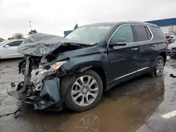 Salvage cars for sale at Woodhaven, MI auction: 2018 Chevrolet Traverse Premier