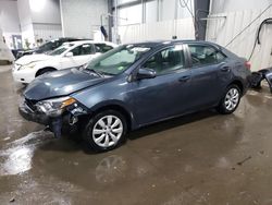 Salvage cars for sale at Ham Lake, MN auction: 2016 Toyota Corolla L