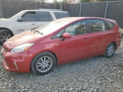 Salvage cars for sale at Waldorf, MD auction: 2012 Toyota Prius V