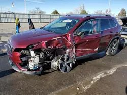 Jeep salvage cars for sale: 2019 Jeep Cherokee Limited