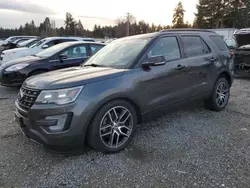 Salvage cars for sale at Graham, WA auction: 2017 Ford Explorer Sport