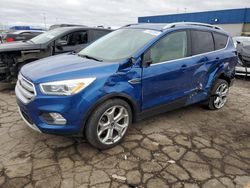 Salvage cars for sale at Woodhaven, MI auction: 2019 Ford Escape Titanium