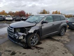 Salvage cars for sale at Woodburn, OR auction: 2018 Toyota Highlander SE