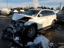 Salvage cars for sale at Denver, CO auction: 2019 Toyota Highlander SE