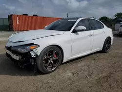 Salvage cars for sale at Homestead, FL auction: 2018 Alfa Romeo Giulia TI