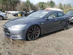 Salvage cars for sale at Mendon, MA auction: 2014 Tesla Model S