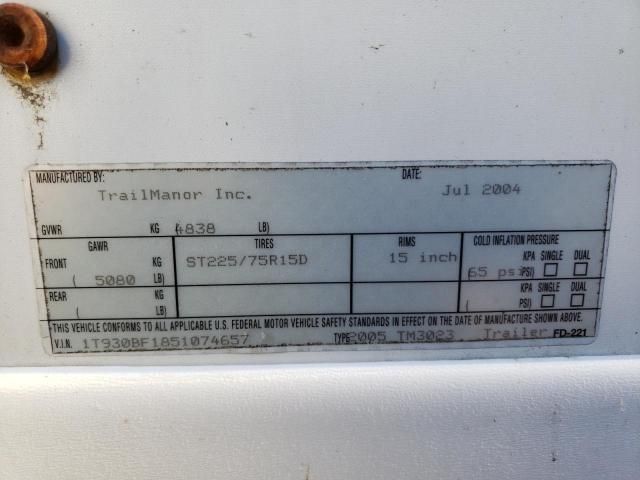 2005 Trail King Travel Trailer