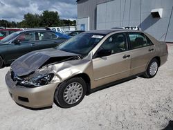 Honda Accord Value salvage cars for sale: 2007 Honda Accord Value