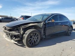 Salvage cars for sale at Grand Prairie, TX auction: 2018 Tesla Model 3