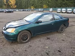 Honda salvage cars for sale: 2002 Honda Civic LX