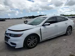 Carros salvage sin ofertas aún a la venta en subasta: 2018 Chevrolet Malibu LT