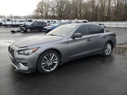 Salvage cars for sale from Copart Glassboro, NJ: 2018 Infiniti Q50 Luxe