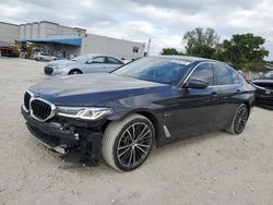 Salvage cars for sale at Opa Locka, FL auction: 2022 BMW 530E