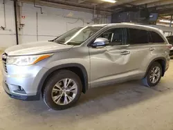 Toyota Highlander salvage cars for sale: 2014 Toyota Highlander XLE