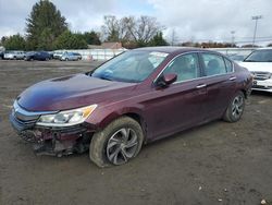 Salvage cars for sale at Finksburg, MD auction: 2016 Honda Accord LX