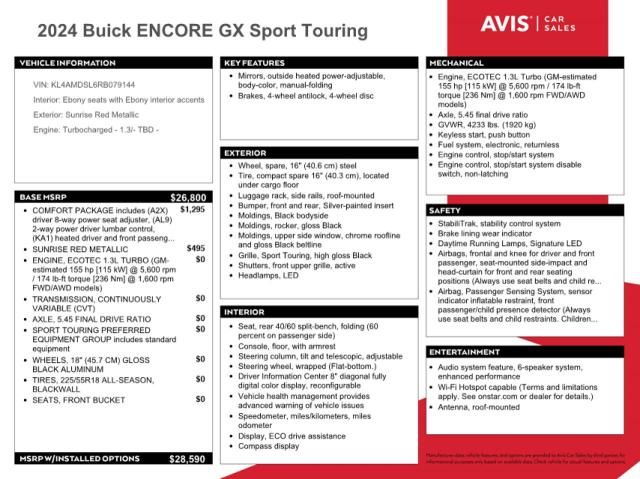 2024 Buick Encore GX Sport Touring