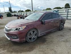 Salvage cars for sale at Miami, FL auction: 2016 Honda Accord Sport