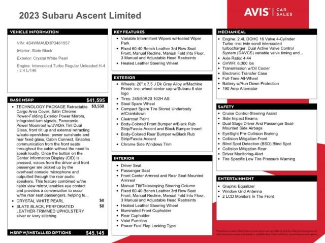 2023 Subaru Ascent Limited