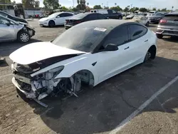 Salvage cars for sale at Van Nuys, CA auction: 2021 Tesla Model 3