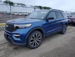 Salvage cars for sale at Houston, TX auction: 2022 Ford Explorer ST-Line