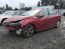 Chevrolet salvage cars for sale: 2018 Chevrolet Cruze Premier