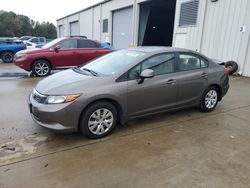 Salvage cars for sale at Gaston, SC auction: 2012 Honda Civic LX