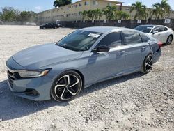 Salvage cars for sale from Copart Opa Locka, FL: 2022 Honda Accord Sport