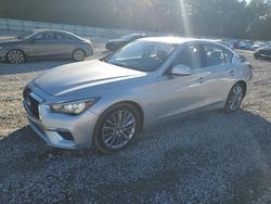 Salvage cars for sale at Ellenwood, GA auction: 2018 Infiniti Q50 Luxe