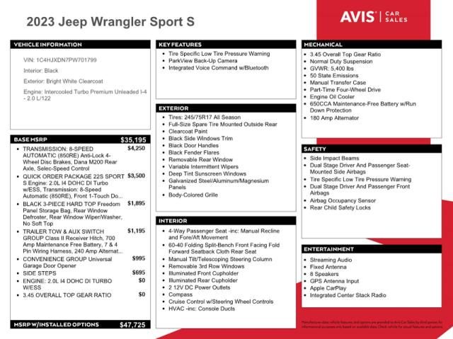 2023 Jeep Wrangler Sport