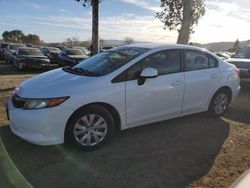 Vehiculos salvage en venta de Copart San Martin, CA: 2012 Honda Civic LX