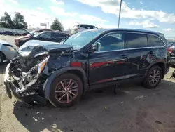 Salvage cars for sale at Moraine, OH auction: 2019 Toyota Highlander SE