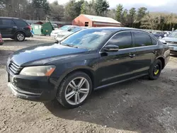 Salvage cars for sale at Mendon, MA auction: 2014 Volkswagen Passat SE