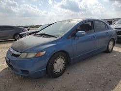 Salvage cars for sale at San Antonio, TX auction: 2009 Honda Civic Hybrid