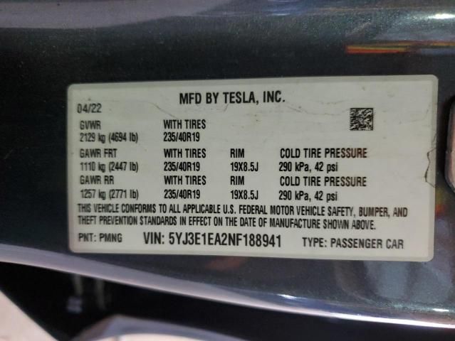 2022 Tesla Model 3