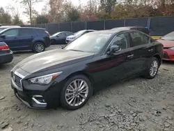 Salvage cars for sale at Waldorf, MD auction: 2021 Infiniti Q50 Luxe