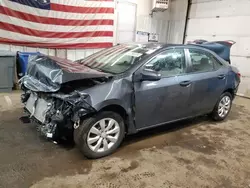 Salvage cars for sale from Copart Lyman, ME: 2016 Toyota Corolla L