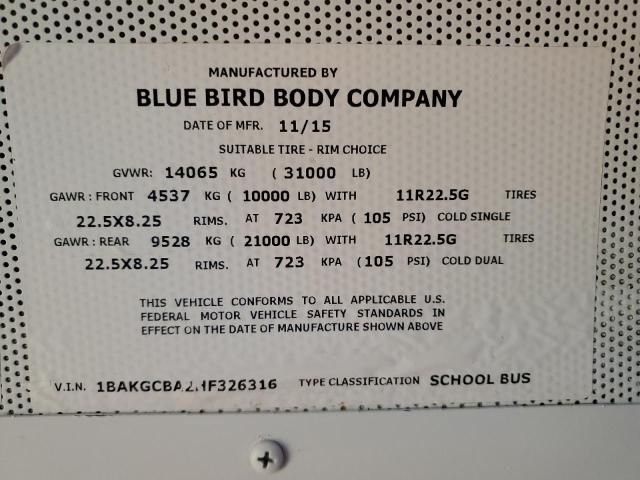 2017 Blue Bird School Bus / Transit Bus