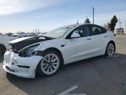 Salvage cars for sale at Rancho Cucamonga, CA auction: 2021 Tesla Model 3