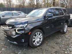 Salvage cars for sale at Waldorf, MD auction: 2021 Chevrolet Tahoe K1500 High Country