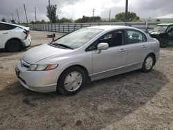 Vehiculos salvage en venta de Copart Miami, FL: 2006 Honda Civic Hybrid