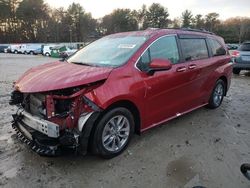 Salvage cars for sale at Mendon, MA auction: 2022 Toyota Sienna XLE