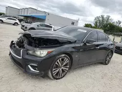 Salvage cars for sale at Opa Locka, FL auction: 2018 Infiniti Q50 Luxe