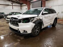 Salvage cars for sale at Lansing, MI auction: 2016 Toyota Highlander XLE