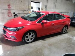 Salvage cars for sale from Copart Blaine, MN: 2017 Chevrolet Cruze Premier